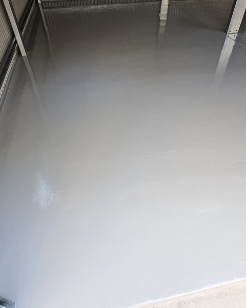 A glossy, freshly coated floor